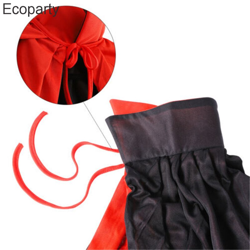 2023 Adult Child Halloween Costumes Red Black Wizard Vampire Cosplay Double Sided Hooded Cloak Dracula Devil Fancy Costumes Cape