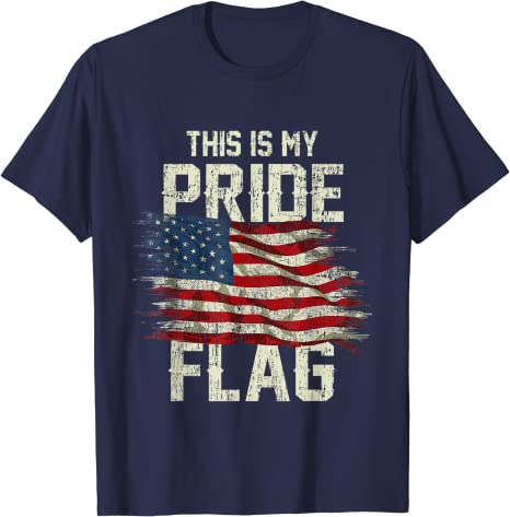 This Is My Pride Flag USA American 4th of July Patriotic T-Shirt Women's Men's Fashion Memorial Independence Day Clothes Gifts