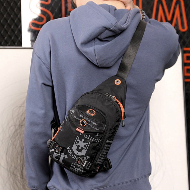 Nylon Men Cross Body Chest Bag Messenger Pack Small Rucksack Knapsack Travel Casual Male One Shoulder Side Bags Sling Backpack