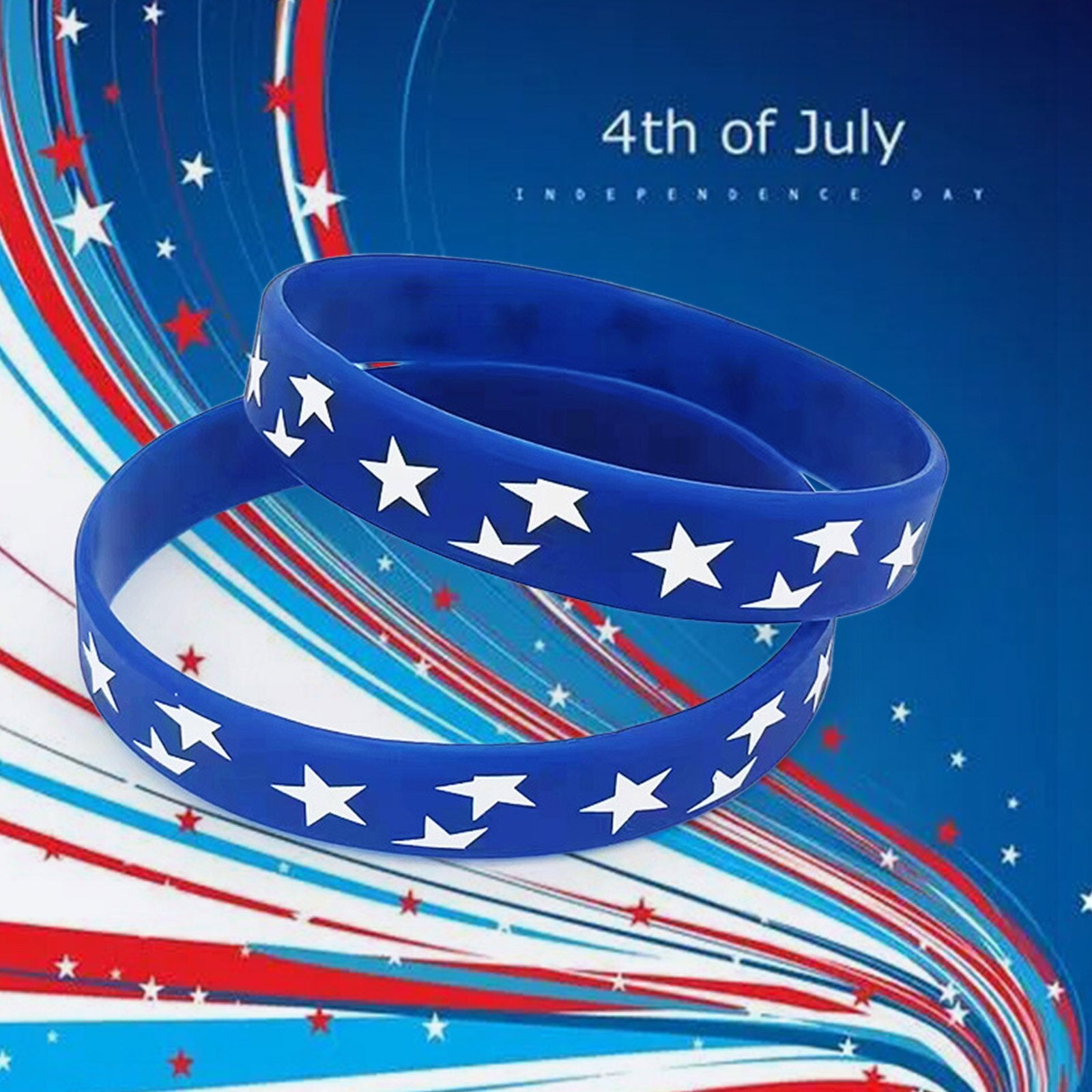 American Flag Silicone Bracelet USA Veterans Day Memorial Day Patriotic Party Wristband Party School Gifts Supplies