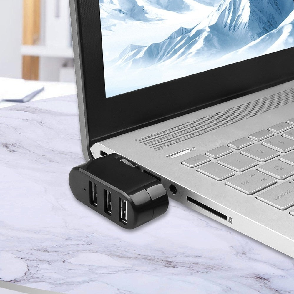 PzzPss 3 Port Multi 2.0 USB HUB Mini USB Hub عالي السرعة تدوير الفاصل محول لأجهزة الكمبيوتر المحمول المحمول لملحقات جهاز الكمبيوتر الشخصي