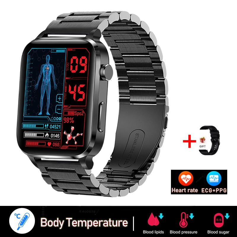 2023 New Smartwatch Blood Sugar Blood lipids Blood Pressure Body Temperature Health Monitoring Smart Watch for Men Women Clock