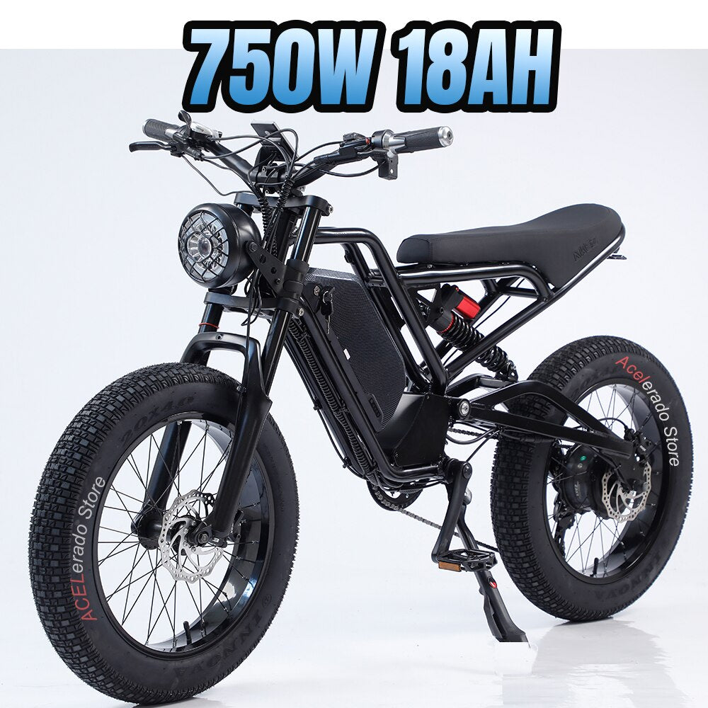 1500W Electric Bike Adults 48V 18Ah Lithium Battery EBike with Full Suspension 20"*4.0" All-Terrain Fat Tire Electric Bicycles