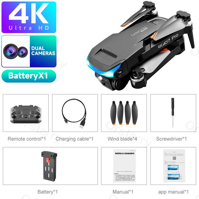 2023 HOT RG107 Pro Mini Drone 4K ESC Three-sided Obstacle avoidance Professional Dual HD Camera FPV Dron Foldable Quadcopter Toy