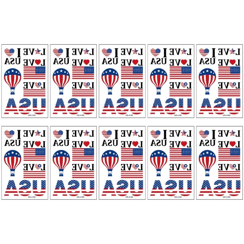 Independence Day Body Art-Stickers USA Flag, Memorial Day for Julycostume Fourth of July Decorations Tattoos