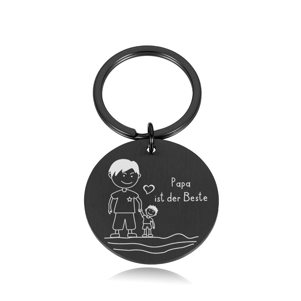 Fathers' Day Dad 2022 Birthday Gift Te Quiero PAPA Keyring Daddy Fathers Day Keyrings Men Father Party Original Gift for Men Car