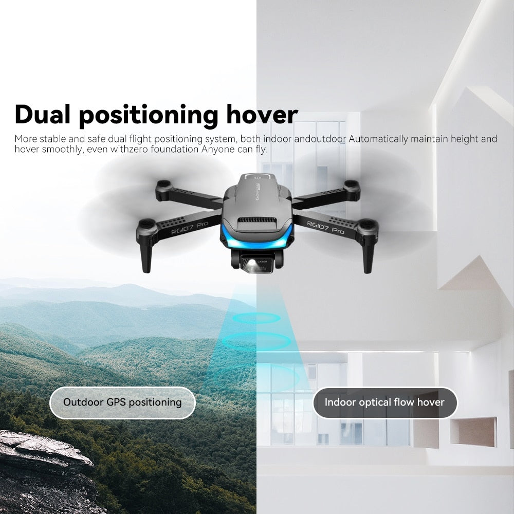 2023 HOT RG107 Pro Mini Drone 4K ESC Three-sided Obstacle avoidance Professional Dual HD Camera FPV Dron Foldable Quadcopter Toy