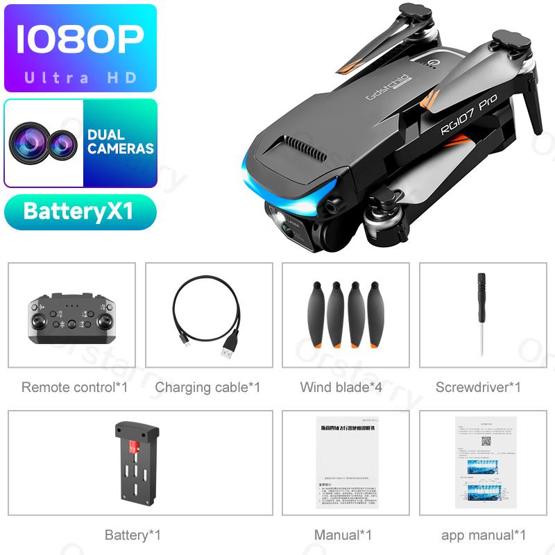 2023 HOT RG107 Pro Mini Drone 4K ESC Three-sided Obstacle avoidance Professional Dual HD Camera FPV Dron Foldable Quadcopter Toy