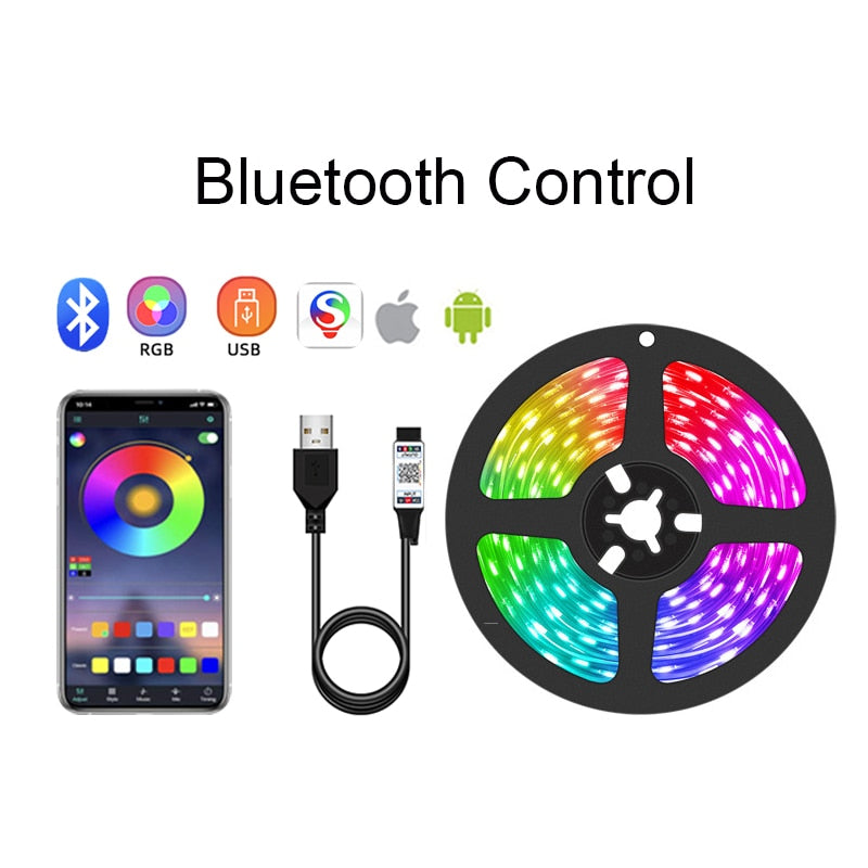 Led Strip Lights Rgb Strip With Controller Bluetooth Led Strips 5050 Led Strips Usb Bluetooth 15m For TV Room Decoration