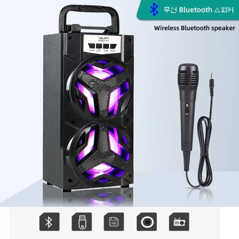 Wireless Bluetooth Speaker Portable Karaoke Outdoor Speaker Wireless Large Home Theater Bluetooth Party Speaker Wired Microphone