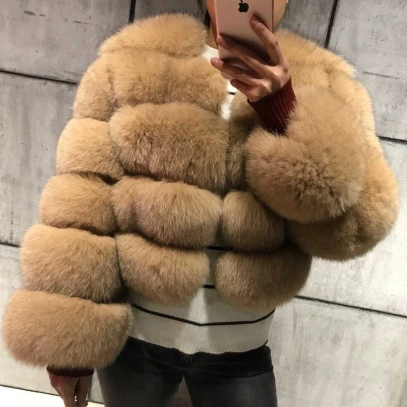 Fur Coat Women's Short Long Sleeve Fur Artificial Fur Coat