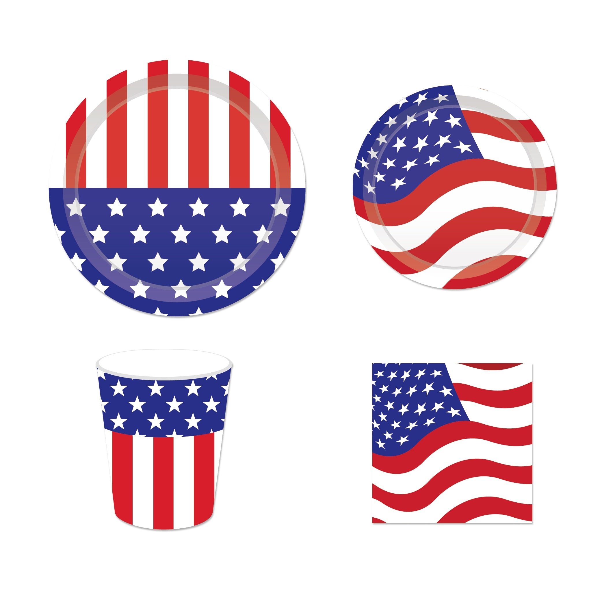 American Independence Day Party Paper Plates Cups Napkins Diet Supplies USA July 4th Theme Disposable Tableware Sets Decoration