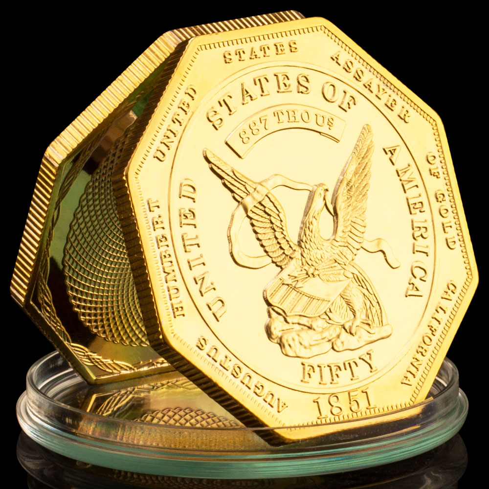 Great Seal of USA Octagonal Commemorative Coin United States of America 1851 Collectible Gold Plated Souvenir Coin ive Coin