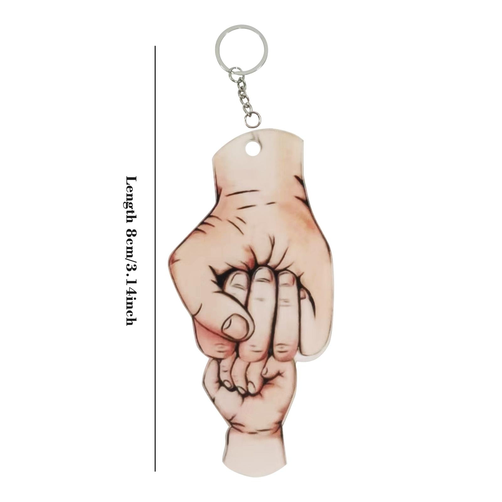 Father&#39;s Day Hand Key Chain Family Gifts Keychain Father And Son Fist Pendant Acrylic Key Ring Keyring Father Gift