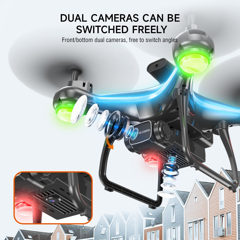 F192 RC Drone 4K Professional Dual Camera Obstacle Avoidance Optical Flow Positioning 143g Foldable Quadcopter Helicopter Gifts