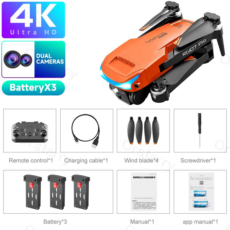 2023 HOT RG107 Pro Mini Drone 4K ESC Three-sided Obstacle avoidance Professional Dual HD Camera FPV Dron Foldable Quadcopter Toy