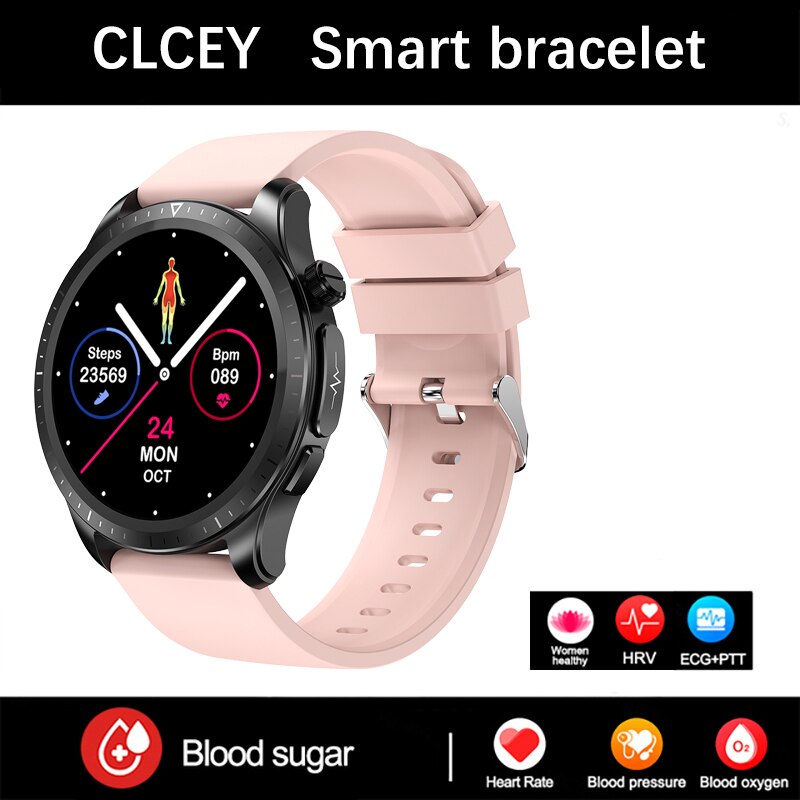 Men New ECG Blood Glucose 1.39 -inch 360*360 HD Touch Large -Screen ECG Smart watch ECG Monitoring Non -invasive Blood Glucose