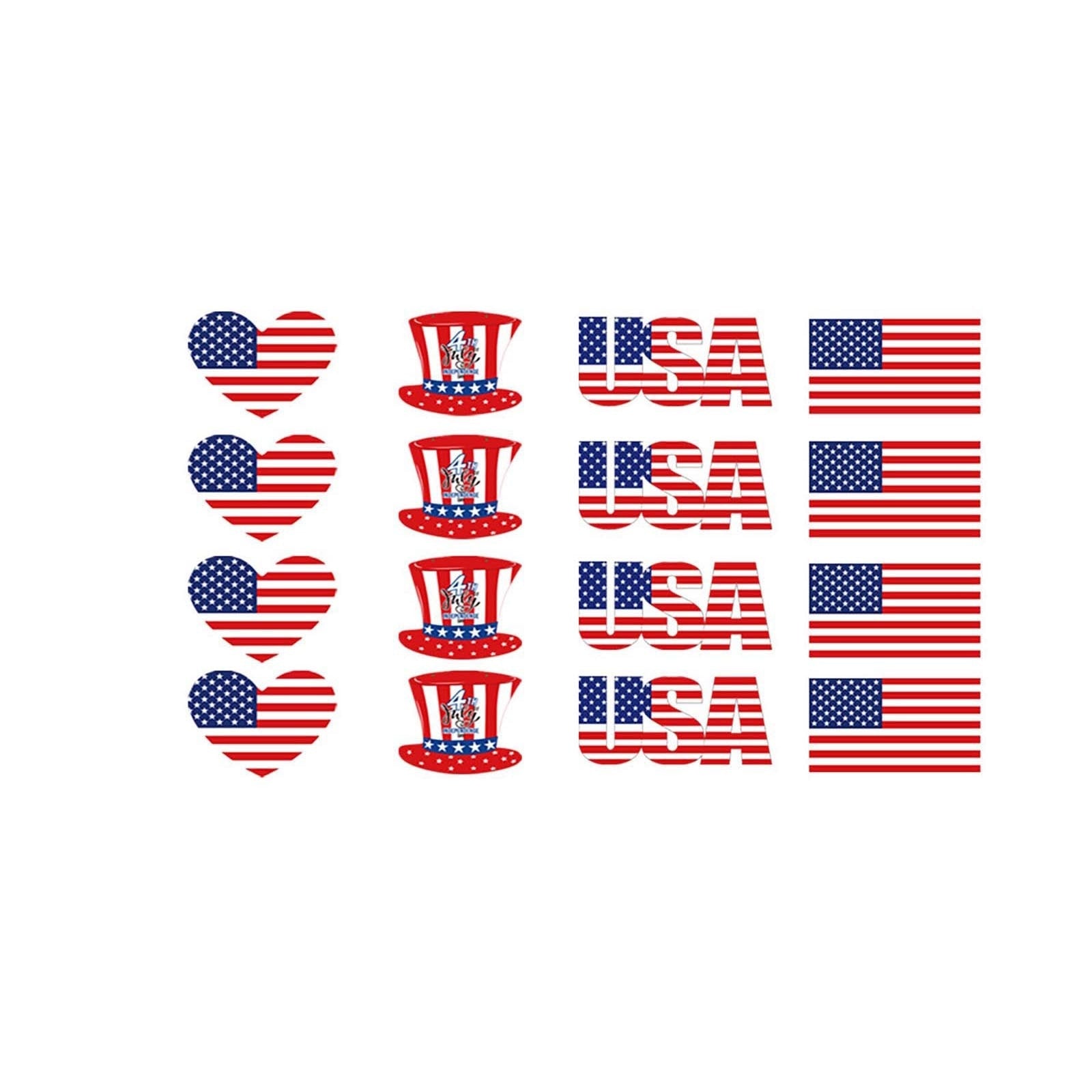 4th Of July American Independence Day Stickers USA Flag Patriotic Memorial Day Veterans Day Stickers Cloth Event Wristbands