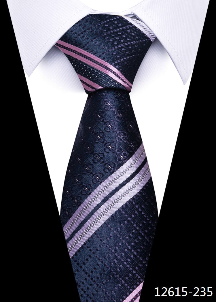 8 cm Tie Men Gravatas Classic Many Color Newest design Silk Necktie Shirt Accessories Striped Sky Blue Man&#39;s Office