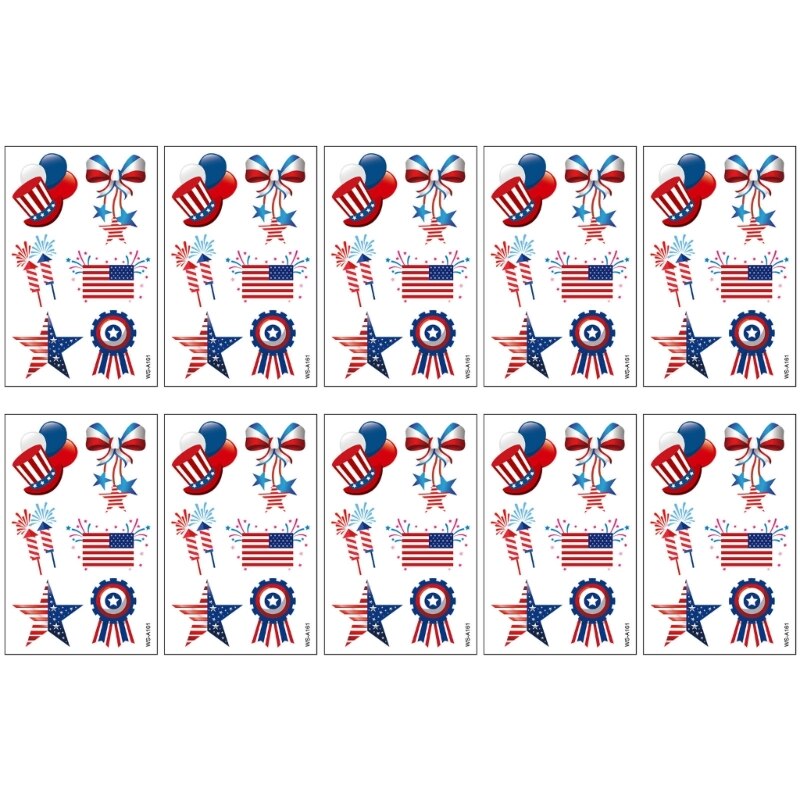 Independence Day Body Art-Stickers USA Flag, Memorial Day for Julycostume Fourth of July Decorations Tattoos