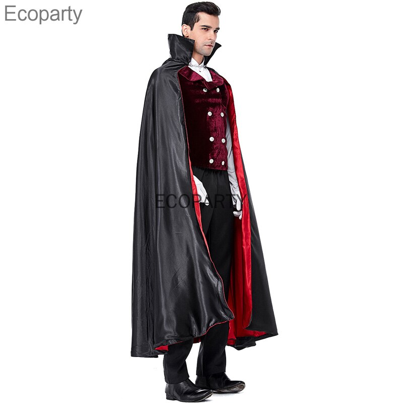 Halloween Man's Vampire Cosplay Costume Classic Movie Count Dracula Role Uniform Long Cloak Suit Carnival Easter Fancy Outfits