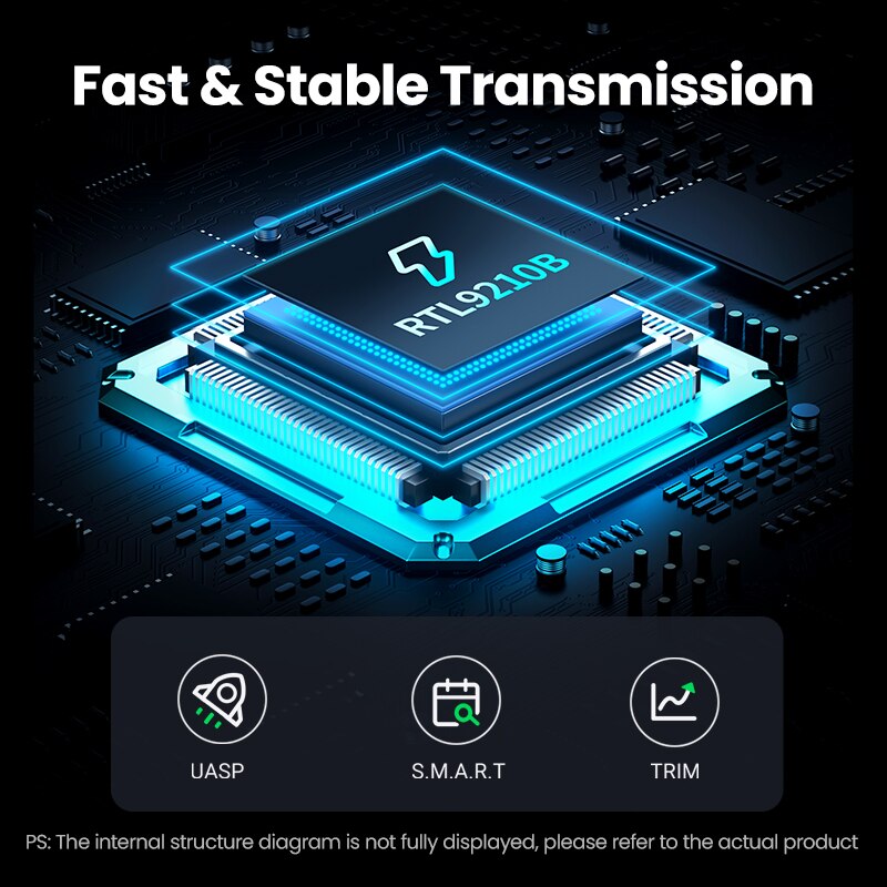 UGREEN M2 SSD Case M.2 NVMe SATA SSD Enclosure Adapter 10Gbps USB 3.2 Gen2 USB C External Enclosure Supports M and B&amp;M Keys