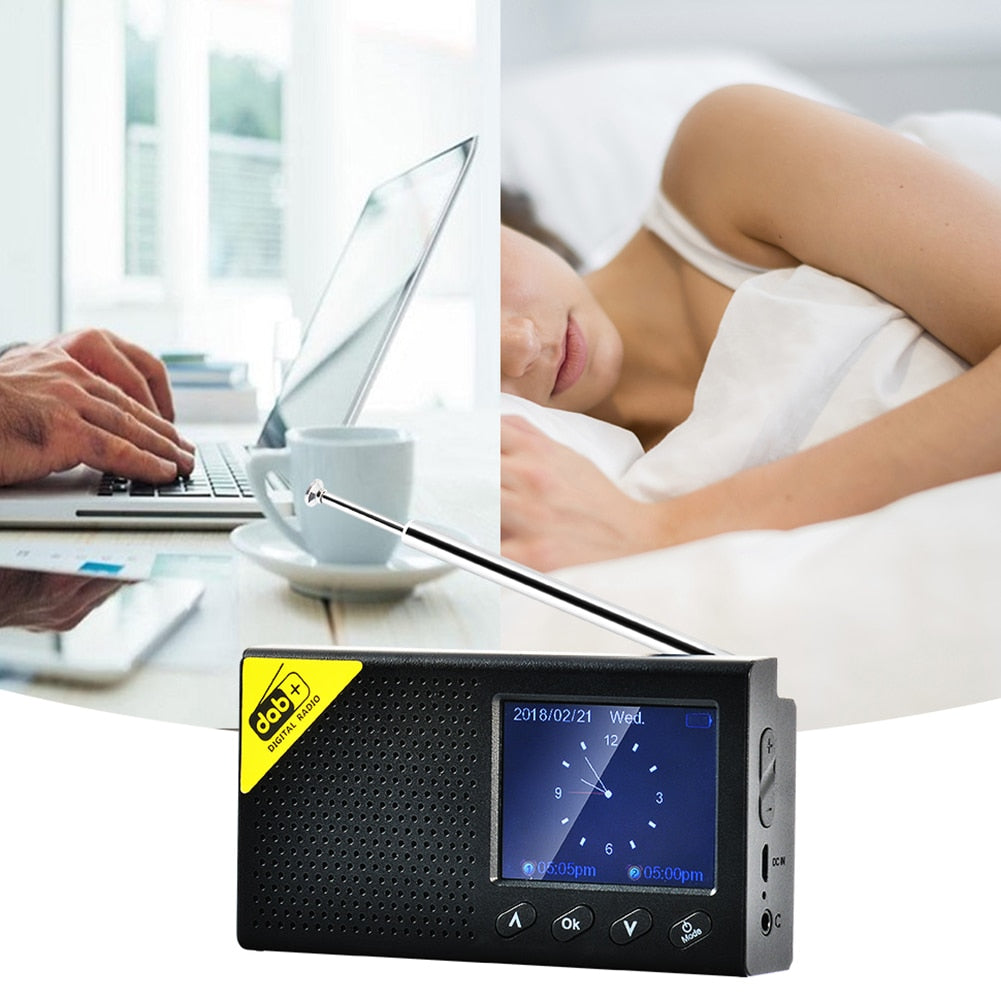 Portable Digital Radio Bluetooth-compatible 5.0 Stereo DAB/FM receiver Home Using 2.4 Inch LCD Display Screen Stereo Output