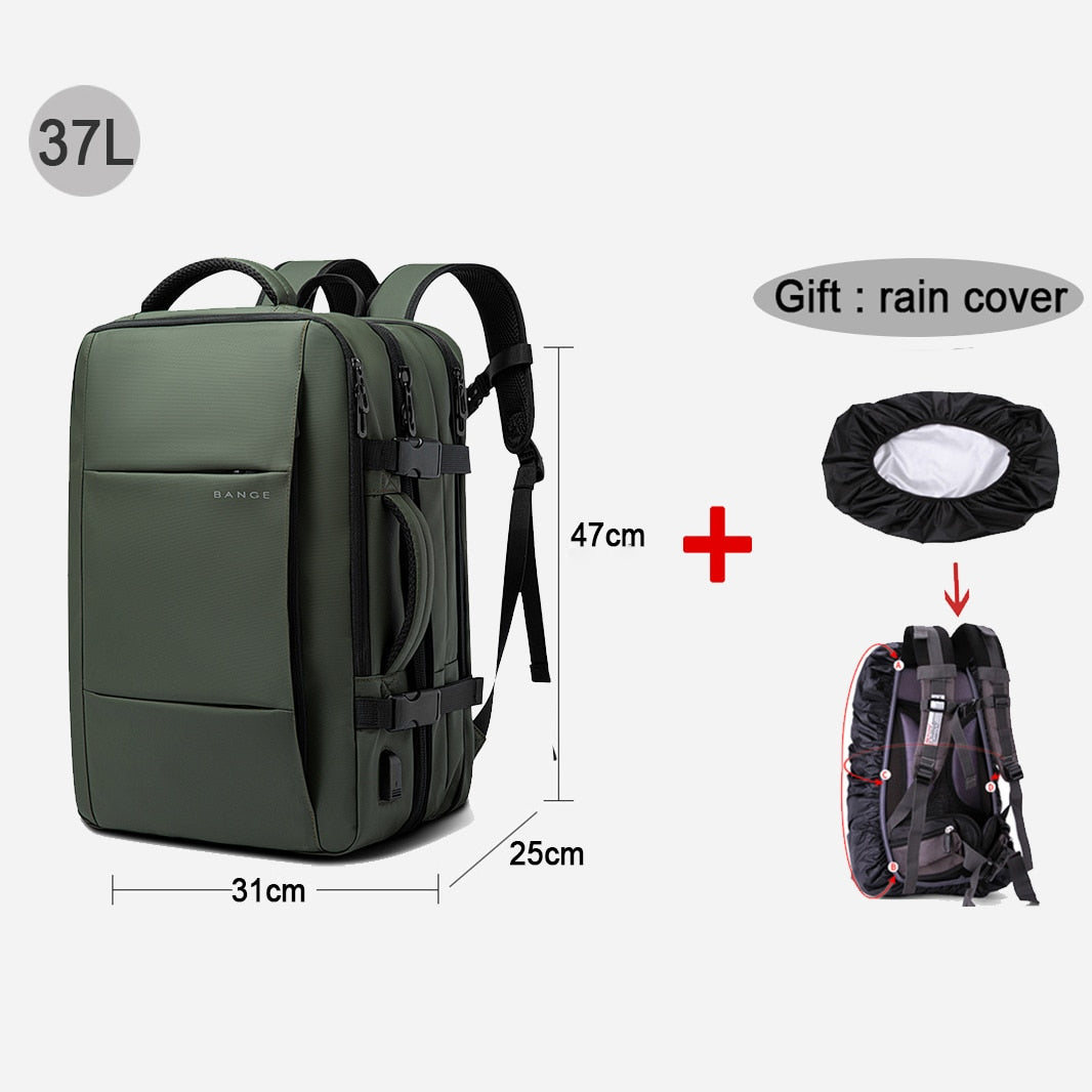Grand sac à dos étanche USB pour homme, sac à dos pour ordinateur portable, sacs à dos scolaires, sac d'affaires masculin, sac à dos de voyage, marque 17.3, 37L, 45L
