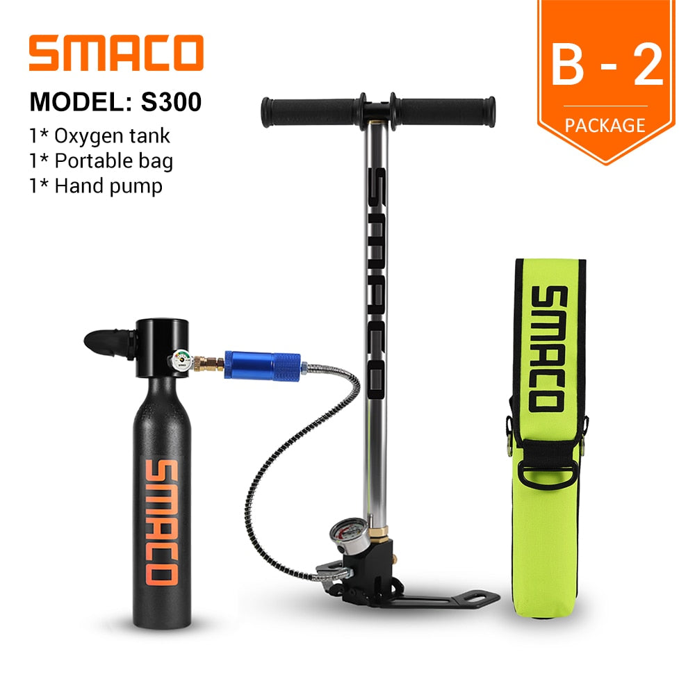 SMACO Mini Scuba Diving Tank Equipment, Dive Cylinder with 8 Minutes Capability, 0.5 Litre Capacity with Refillable Design