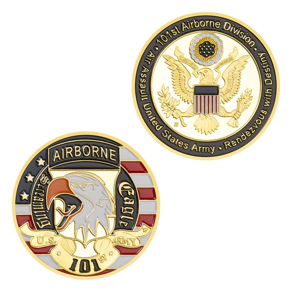 101st Airborne Division Souvenir USA Army Collectibles Gold Plated Commemorative Coin Challenge Coin Military Coin