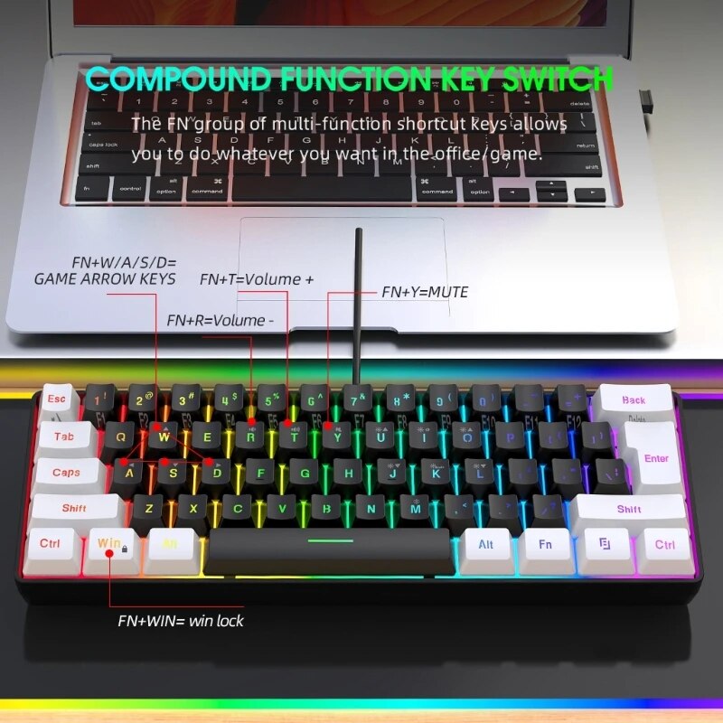 1Set Wired Gaming Keyboard and Mouse Combo