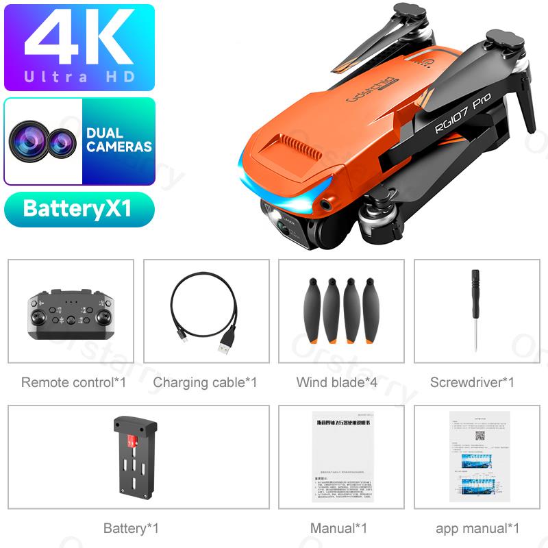 2023 HOT RG107 Pro Mini Drone 4K ESC Three-sided Obstacle avoidance Professional Dual HD Camera FPV Dron Foldable Quadcopter Toy