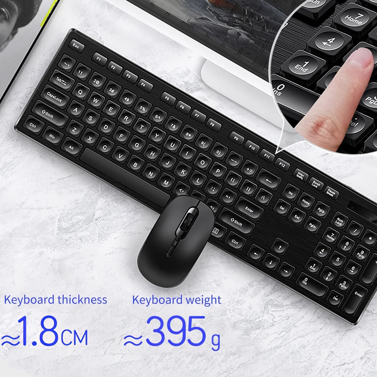 V3 waterproof Wireless Office Keyboard and Mouse Set Chocolate Mute Computer Accessories