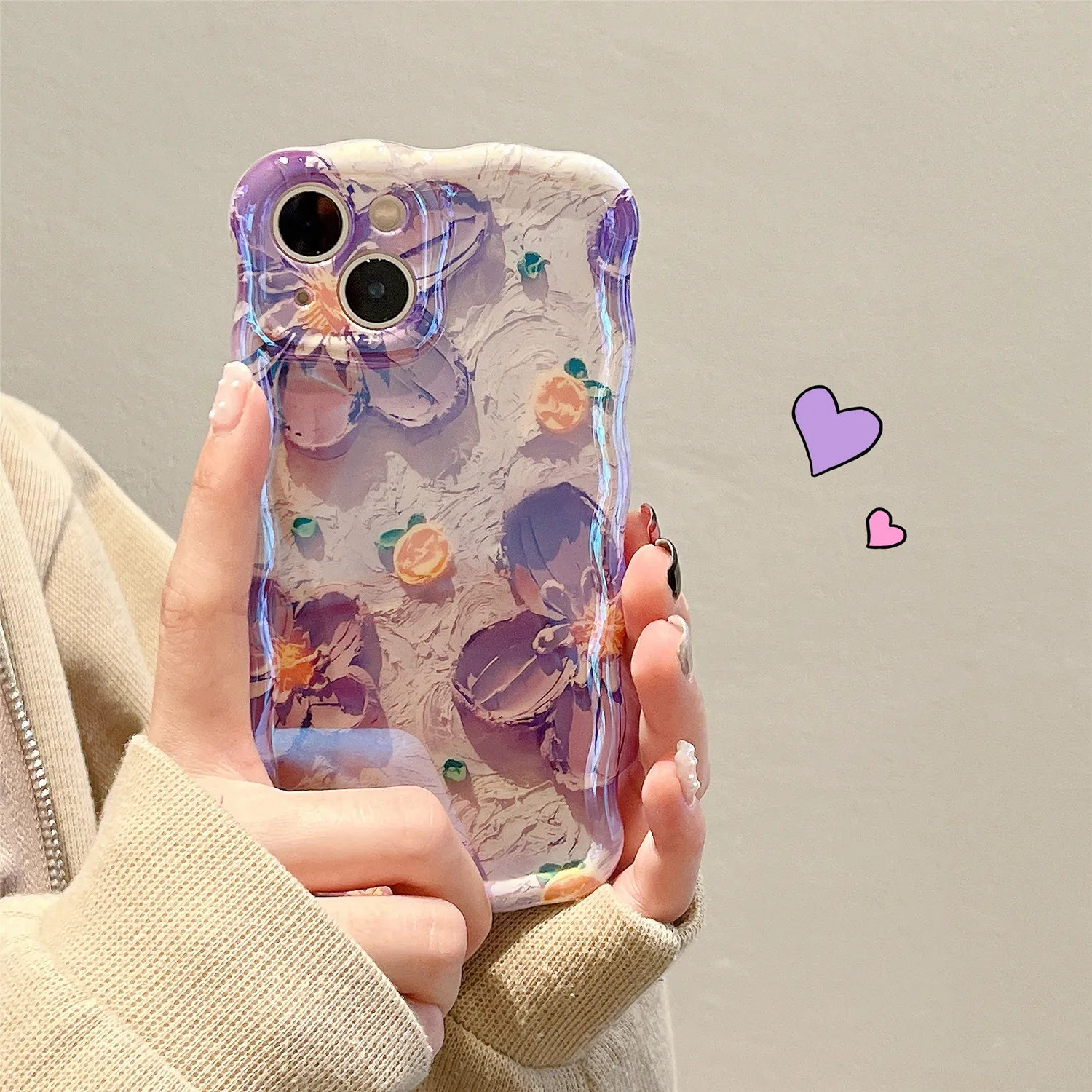 Luxury purple Flowers Laser Glitter iPhone Case For iPhone 14 Pro Max 13 12 11 14 Plus Fashion Soft Silicone Shockproof Cover