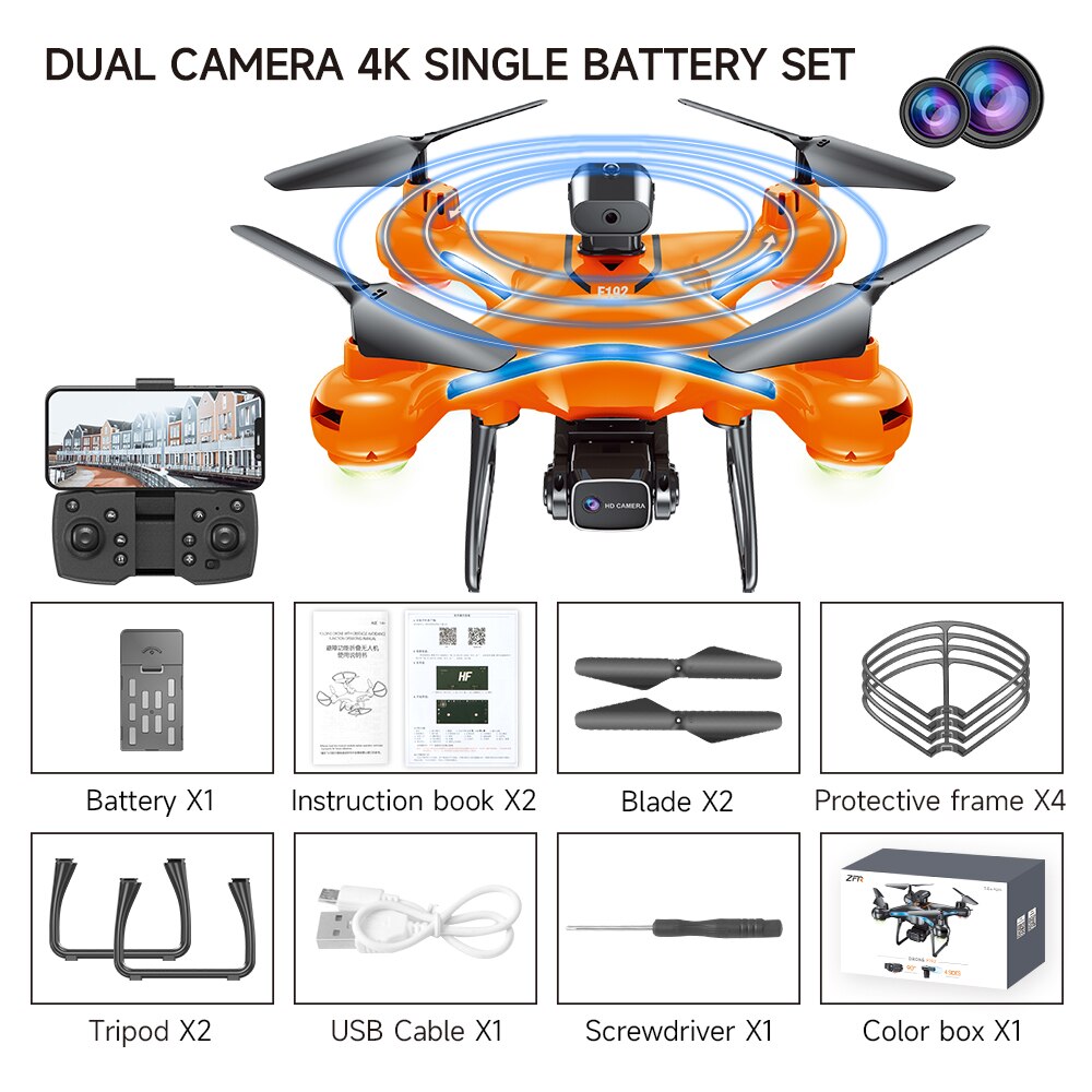 F192 RC Drone 4K Professional Dual Camera Obstacle Avoidance Optical Flow Positioning 143g Foldable Quadcopter Helicopter Gifts