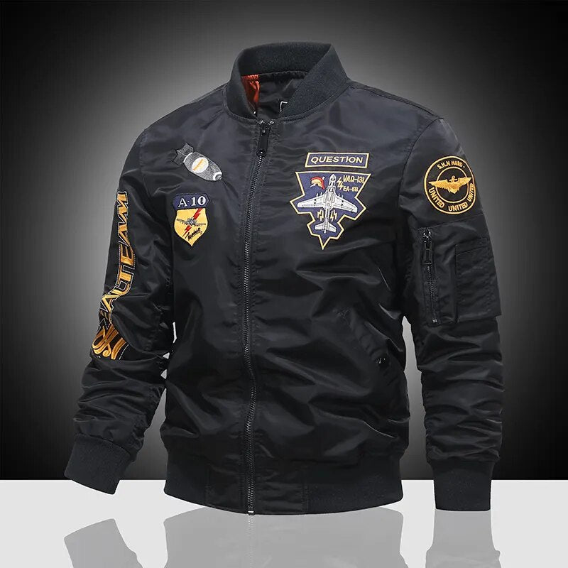 MA-1 American overalls pilot jacket Men's autumn and winter thickened Baseball uniform Trendy coat Men's military fan jacket Men