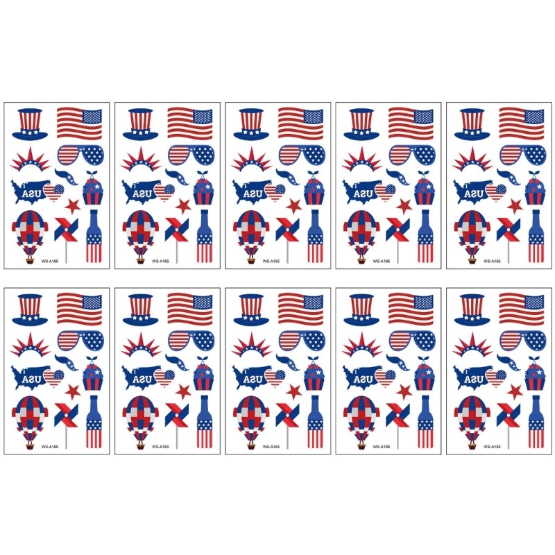 Independence Day Body Art-Stickers USA Flag, Memorial Day for Julycostume Fourth of July Decorations Tattoos