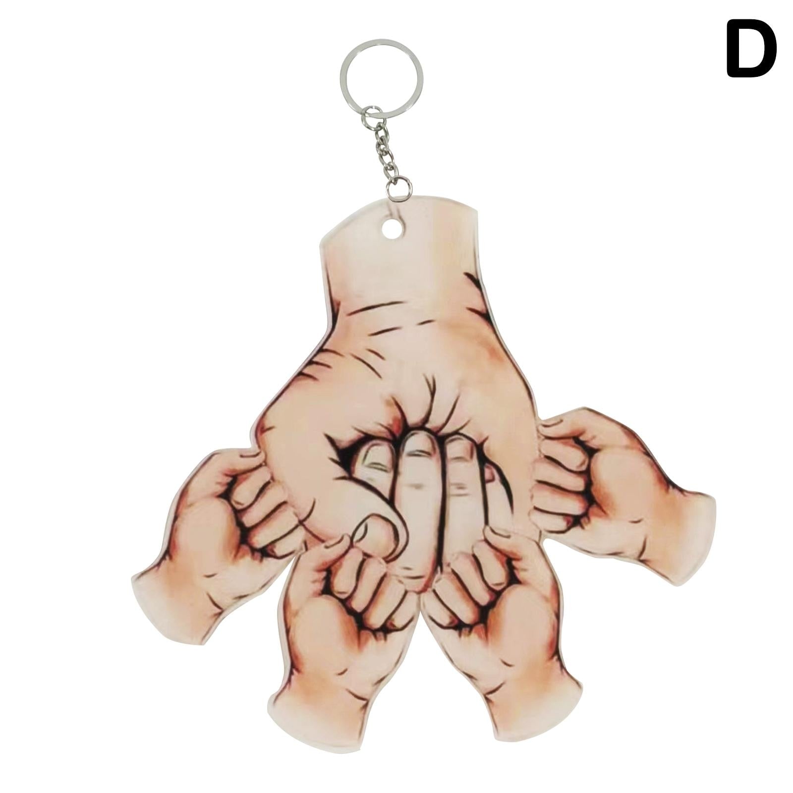 Father&#39;s Day Hand Key Chain Family Gifts Keychain Father And Son Fist Pendant Acrylic Key Ring Keyring Father Gift