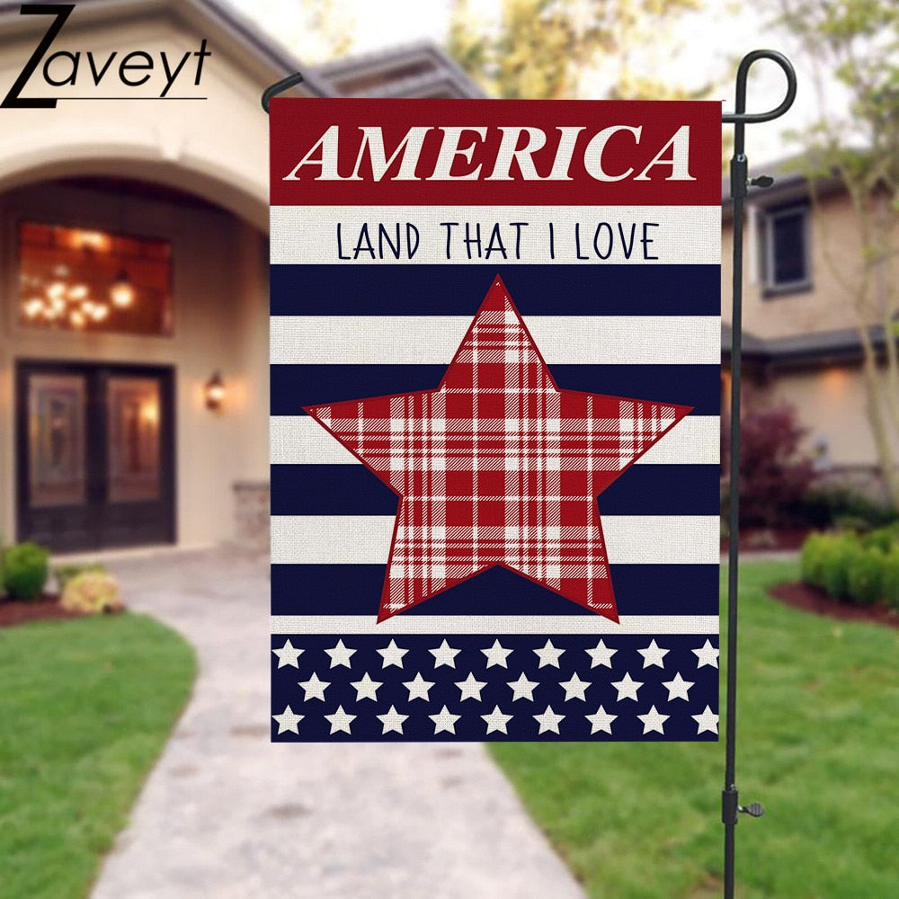 USA Patriotic Stars and Stripes Let Freedom Ring Garden Flag Double Sided Outside, 4th of July Independence Memorial Day Yard