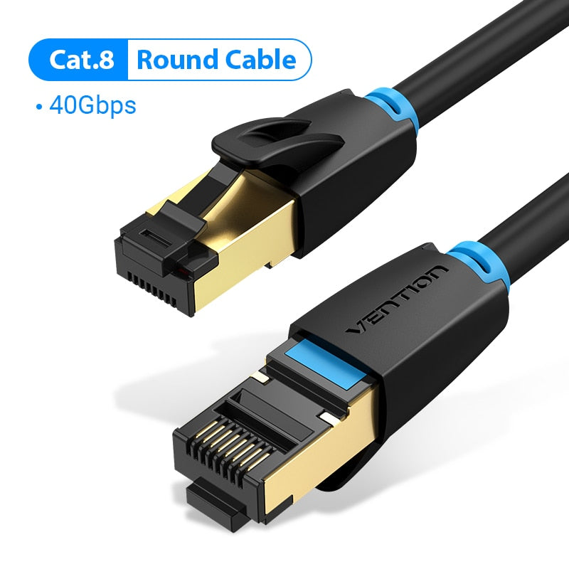 Vention Cat8 Ethernet Cable STTP 40Gbps 2000MHz Cat 8 RJ45 Network Lan Patch Cord for Router Modem Internet RJ 45 Ethernet Cable