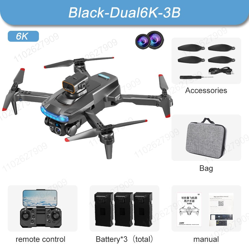 New P15 Mini Drone 4k Profesional 8K HD Camera Obstacle Avoidance Aerial Photography Brushless Foldable Quadcopter Gifts Toys