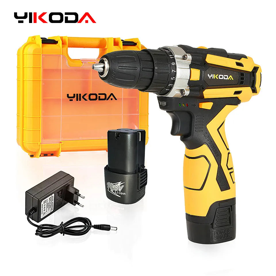 YIKODA 12/16.8/21V Electric Screwdriver Cordless Drill