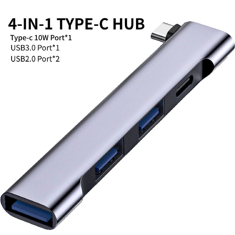 RYRA 4 في 1 USB-C HUB Universal Compact Mini USB2.0/USB3.0 محطة إرساء PD عالية السرعة USB Hub لملحقات الكمبيوتر