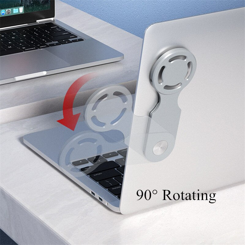 Laptop Extended Side Mount Magnetic Stand Holder For Mag-safe iphone 14 13 12 Computer Screen Lateral Wireless Charging Holder