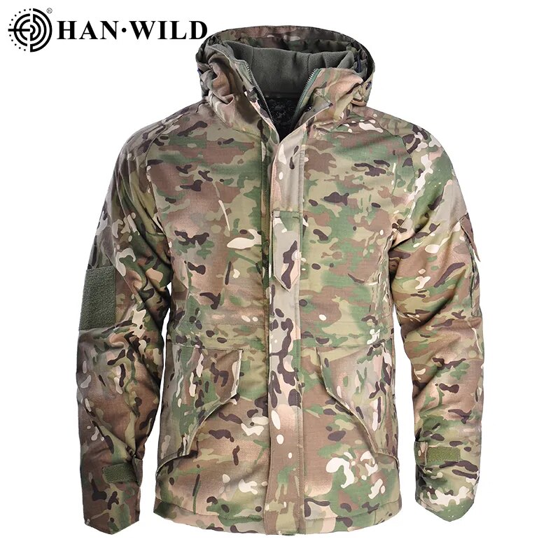 Outdoor Tactical Jacket Thermal Hunting Clothes Men Military Clothing Winter Hooded Coats Airsoft Army Combat Jackets Windproof