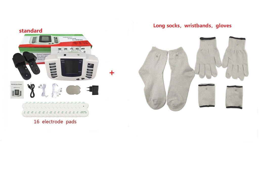 JR309A جهاز تدليك كهربائي لكامل الجسم للاسترخاء في علاج العضلات، الوخز بالإبر بعشرات النبض مع شبشب علاجي + 16 وسادة + حياكة