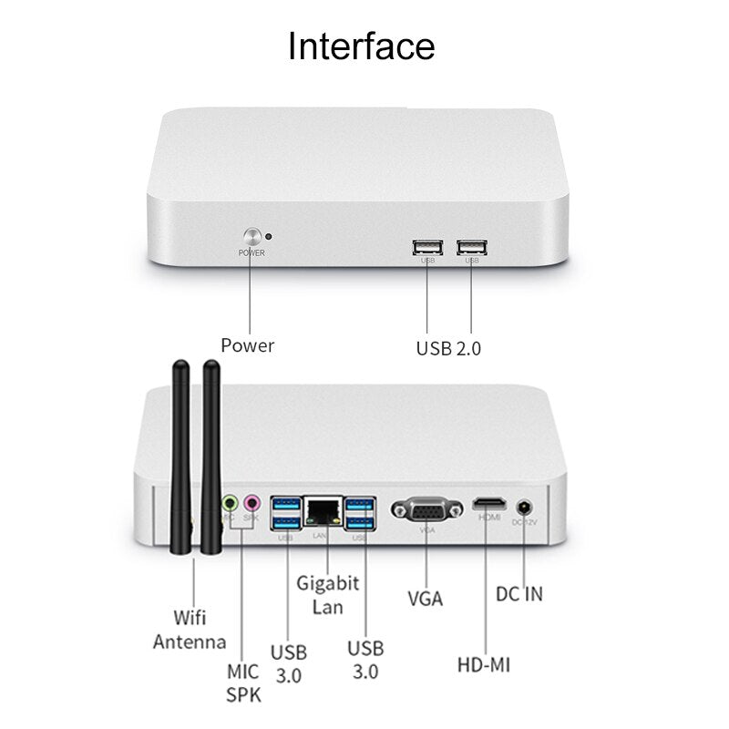 XCY Mini PC Computer Intel Core i5-4200U 3317U i3-6157U Processor Windows 10 pro Linux Gaming PC UHD HTPC VGA WiFi Desktop pc