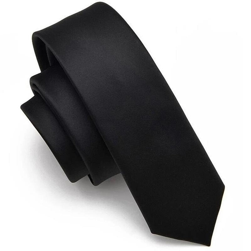 Black Simple Clip on Tie Security Tie Doorman Steward Matte Funeral Tie for Men Women Students