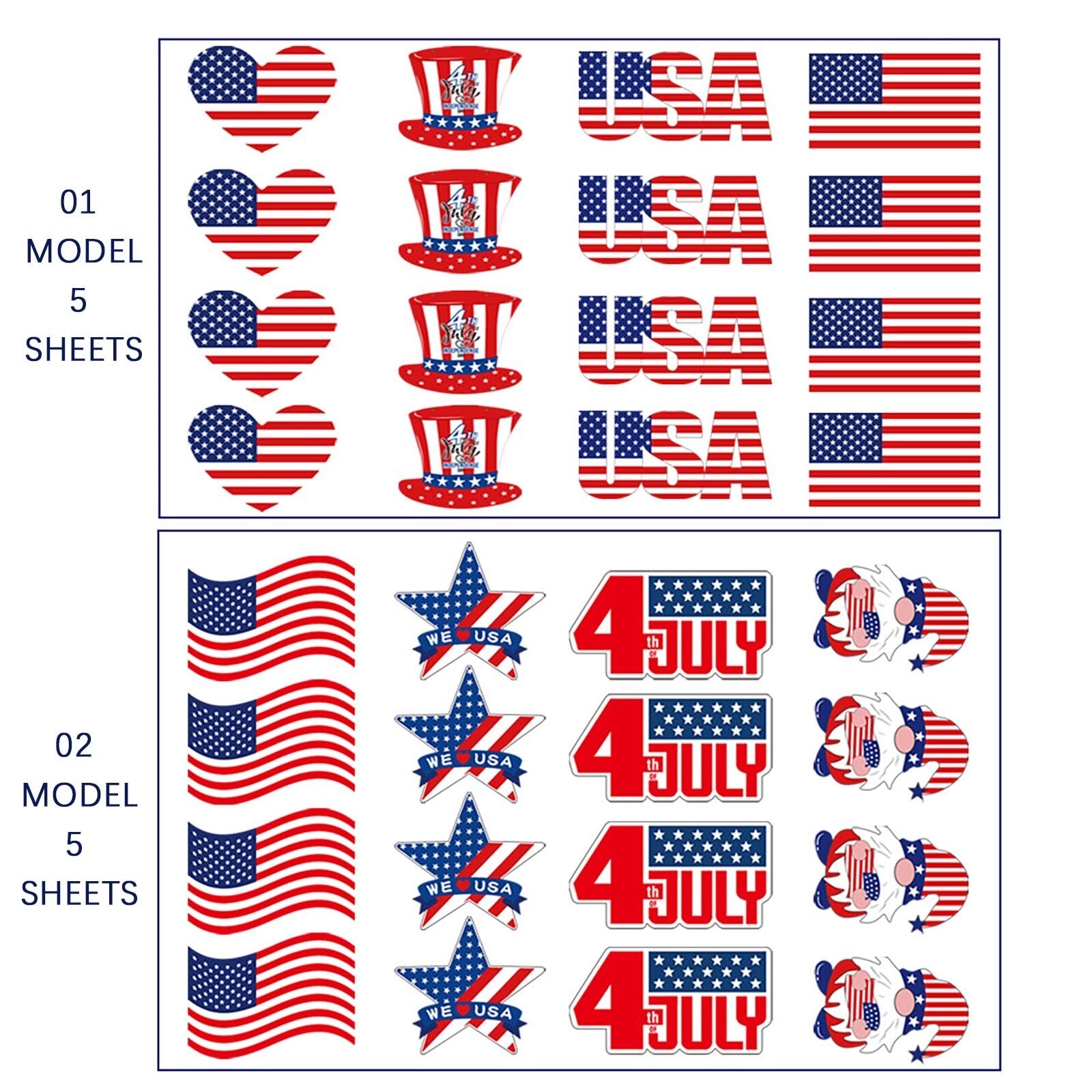 4th Of July American Independence Day Stickers USA Flag Patriotic Memorial Day Veterans Day Stickers Cloth Event Wristbands