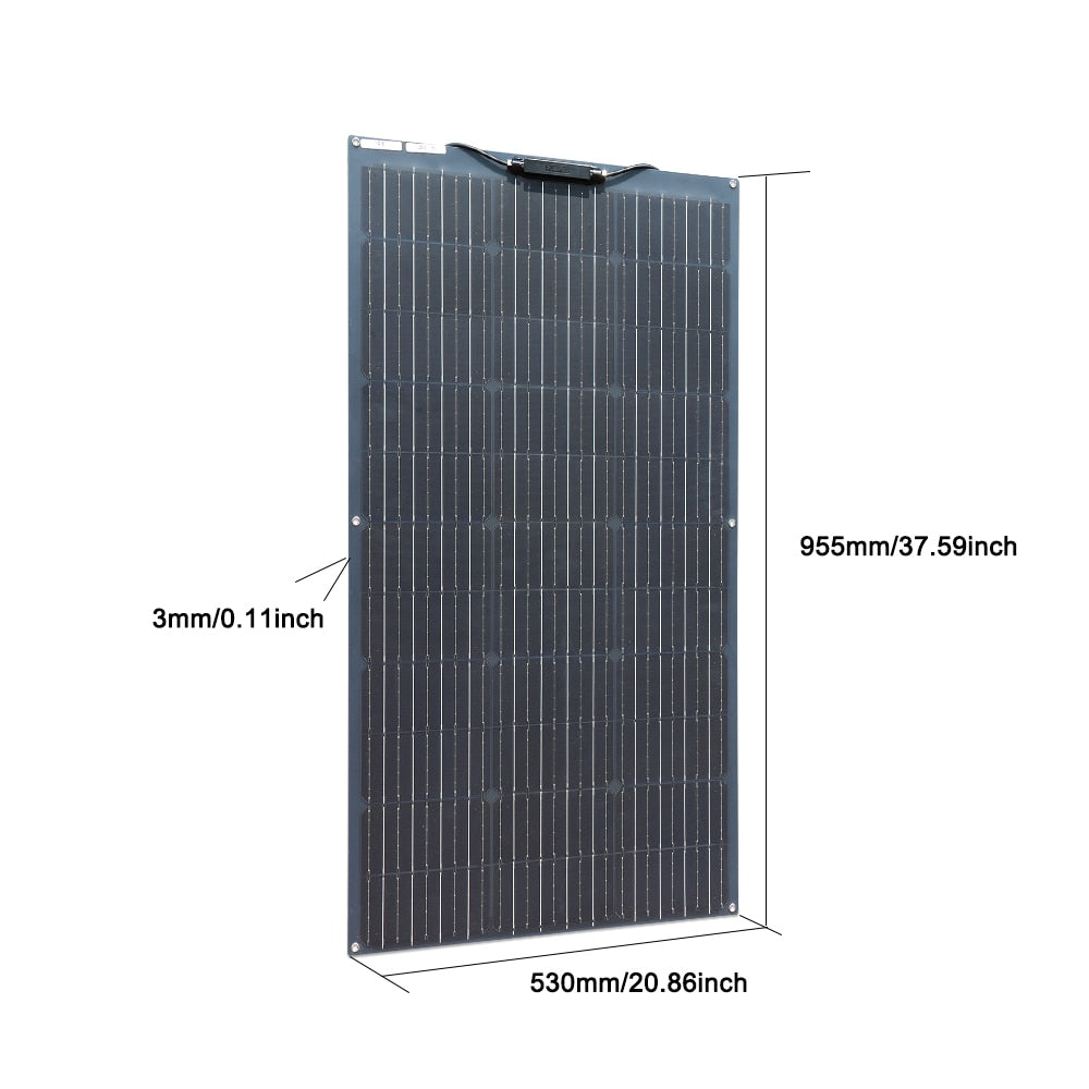 100W 200W 300W 400W Solar Panel Kit or 18V Flexible Mono Photovoltaic Solar plate Power 12V 24V High Efficiency Paneles Solares